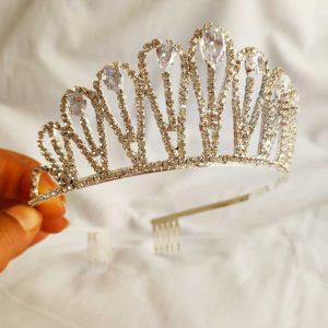 Tocado Tiara Corona Novia Quinceañera Primera Comunion