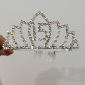 Tiara Para Quinceañera Corona Tocado Con El Numero 15