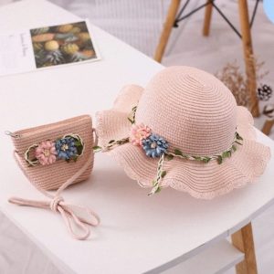 Sombreros con mini bolso para niñas de 2 a 6 años